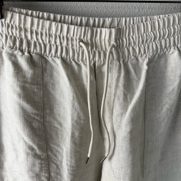 Athleta Retreat Linen High Rise Wide Leg Pant Undyed Oatmeal Casual Women’s L T - Picture 8 of 14